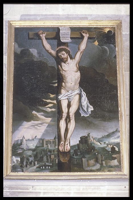 tableau : la Crucifixion - © Ministère de la Culture (France), Conservation des antiquités et des objets d’art de la Meuse – Tous droits réservés