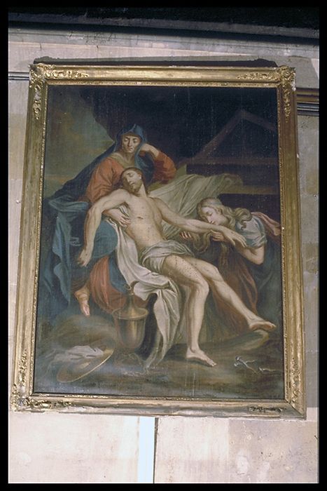 tableau : Descente de Croix (Le Christ mort descendu de la croix avec Marie et Marie-Madeleine) - © Ministère de la Culture (France), Conservation des antiquités et des objets d’art de la Meuse - Tous droits réservés