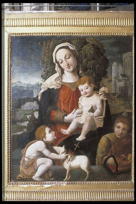 tableau : Vierge à l'Enfant, saint Jean-Baptiste et saint Etienne