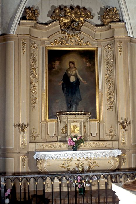 autel, retable, tabernacle, tableau : l'Immaculée Conception