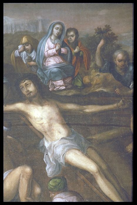 tableau : la Crucifixion, vue partielle