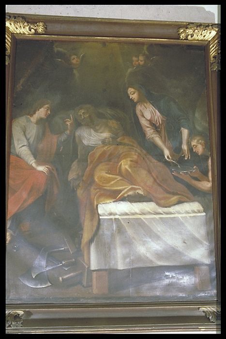 tableau : Mort de saint Joseph, cadre - © Ministère de la Culture (France), Conservation des antiquités et des objets d’art de la Meuse - Tous droits réservés