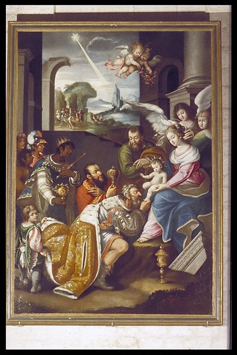 tableau : Adoration des Mages - © Ministère de la Culture (France), Conservation des antiquités et des objets d’art de la Meuse – Tous droits réservés