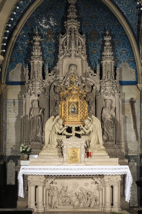 peinture sur soie et son cadre : Vierge à l'Enfant dite Notre-Dame des Vertus