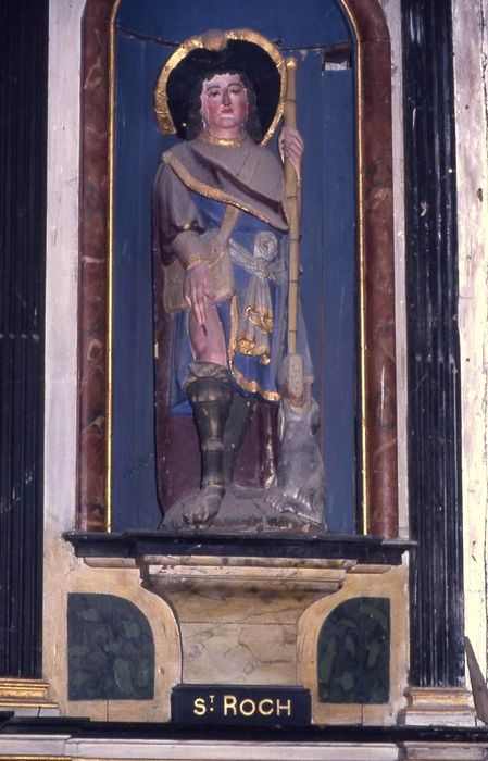 groupe sculpté (statuette) : saint Roch - © Ministère de la Culture (France), Conservation des antiquités et des objets d’art du Morbihan, tous droits réservés