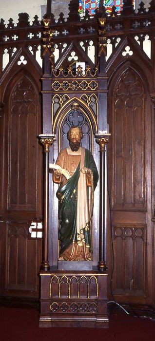 statue et sa niche : Saint Paul - © Ministère de la Culture (France), Conservation des antiquités et des objets d’art du Morbihan, tous droits réservés