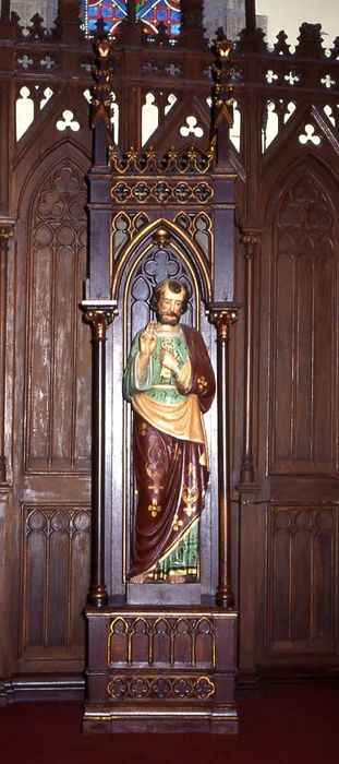 statue et sa niche : Saint Pierre - © Ministère de la Culture (France), Conservation des antiquités et des objets d’art du Morbihan, tous droits réservés