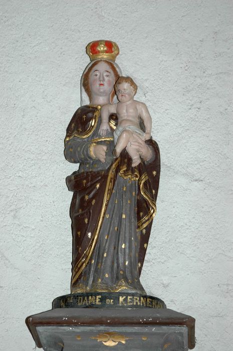 statue : Vierge à l'Enfant dite Notre-Dame de Kernénan - © Ministère de la Culture (France), Conservation des antiquités et des objets d’art du Morbihan, tous droits réservés