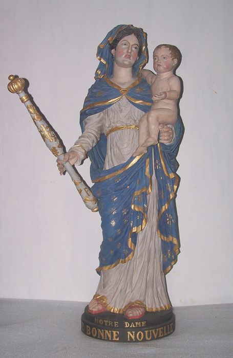 statue : Vierge à l'Enfant dite Notre-Dame de Bonne Nouvelle - © Ministère de la Culture (France), Conservation des antiquités et des objets d’art du Morbihan, tous droits réservés
