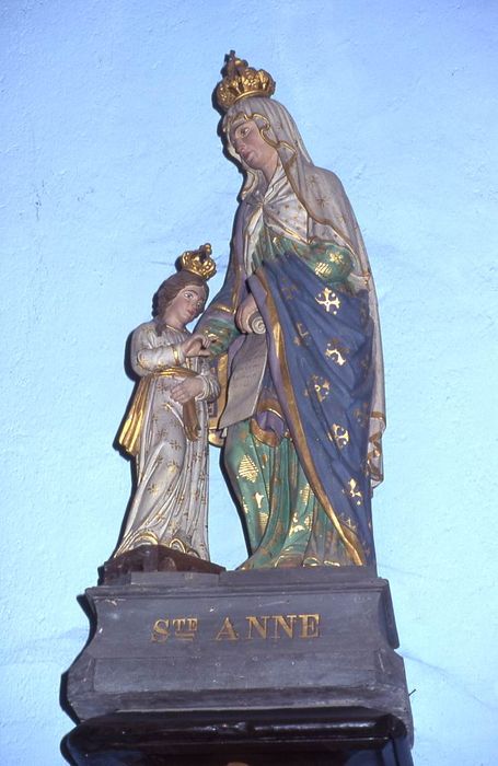 groupe sculpté : Sainte Anne et la Vierge - © Ministère de la Culture (France), Conservation des antiquités et des objets d’art du Morbihan, tous droits réservés