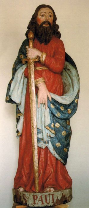 statue : Saint Paul - © Ministère de la Culture (France), Conservation des antiquités et des objets d’art du Morbihan, tous droits réservés