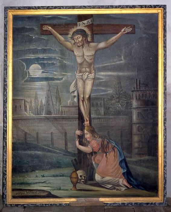 Tableau : Madeleine au pied du Christ en croix