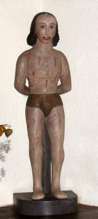 statue : Saint Sébastien - © Ministère de la Culture (France), Conservation des antiquités et des objets d’art du Morbihan, tous droits réservés