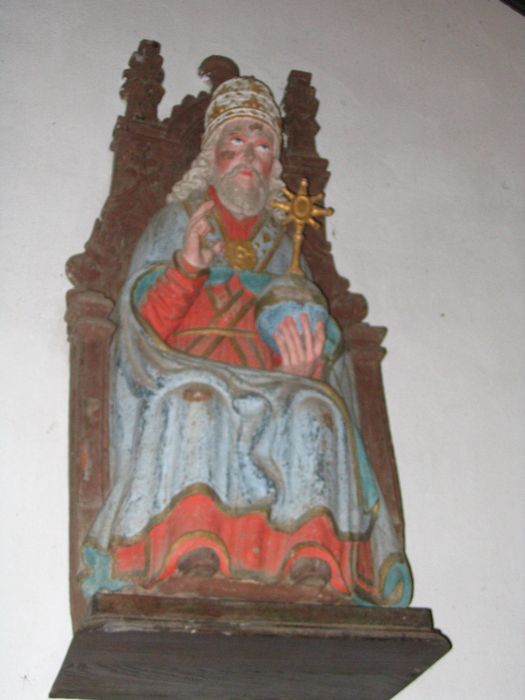 statue : Dieu le Père bénissant - © Ministère de la Culture (France), Conservation des antiquités et des objets d’art du Morbihan, tous droits réservés