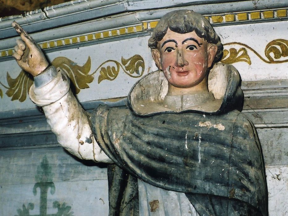statue : Saint Vincent Ferrier, vue partielle - © Ministère de la Culture (France), Conservation des antiquités et des objets d’art du Morbihan, tous droits réservés