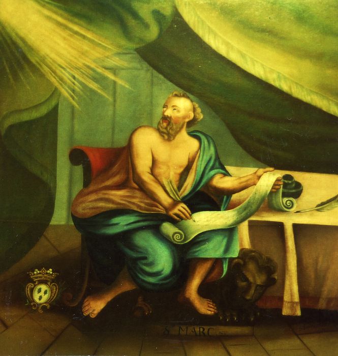 tableau : Saint Marc et son lion - © Ministère de la Culture (France), Conservation des antiquités et des objets d’art du Morbihan, tous droits réservés