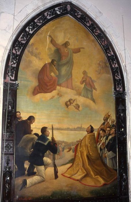tableau : La Consécration de la paroisse du Sacré-Coeur - © Ministère de la Culture (France), Conservation des antiquités et des objets d’art du Morbihan, tous droits réservés