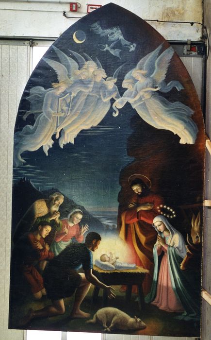 tableau : Adoration des bergers - © Ministère de la Culture (France), Conservation des antiquités et des objets d’art du Morbihan, tous droits réservés