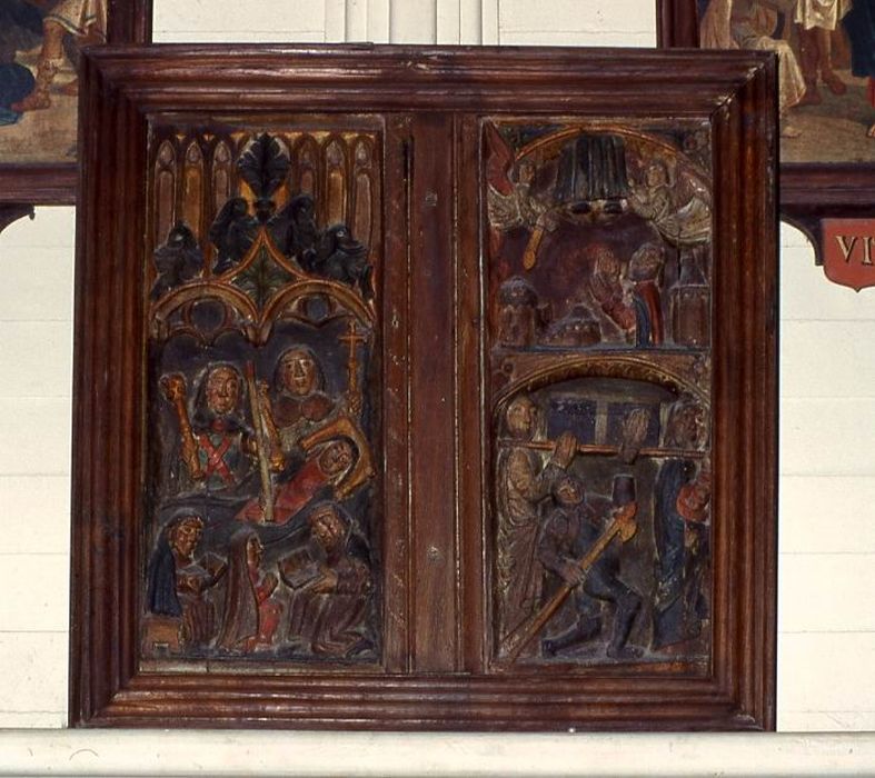 bas-reliefs : la Mort de la Vierge, l'Assomption de la Vierge - © Ministère de la Culture (France), Conservation des antiquités et des objets d’art du Morbihan – Tous droits réservés