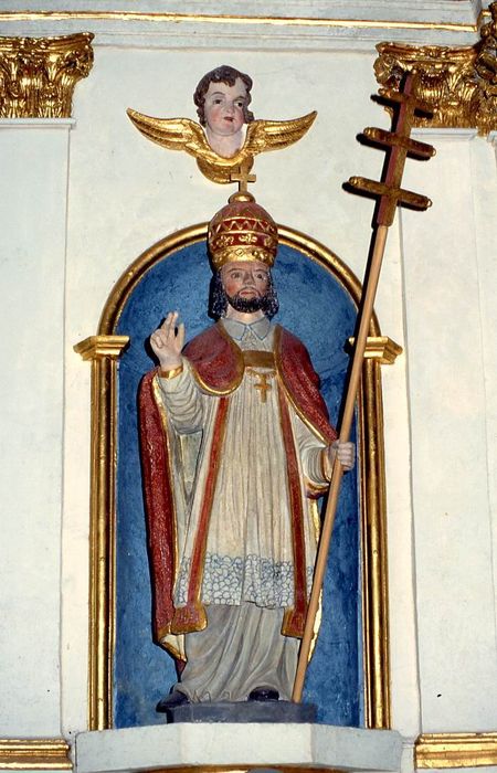 statue : Saint Cornély - © Ministère de la Culture (France), Conservation des antiquités et des objets d’art du Morbihan – Tous droits réservés