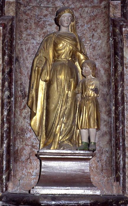 groupe sculpté : Saint Cyr et sainte Julitte - © Ministère de la Culture (France), Conservation des antiquités et des objets d’art du Morbihan – Tous droits réservés
