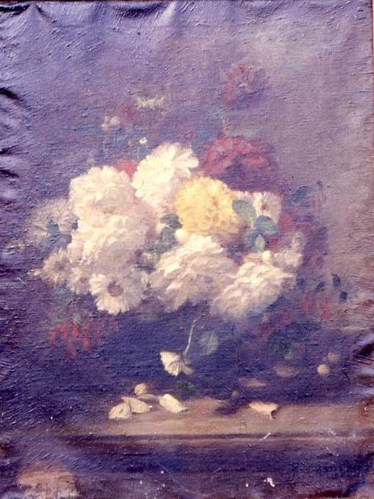 tableau : Les Dahlias - © Ministère de la Culture (France), Conservation des antiquités et des objets d’art du Morbihan – Tous droits réservés
