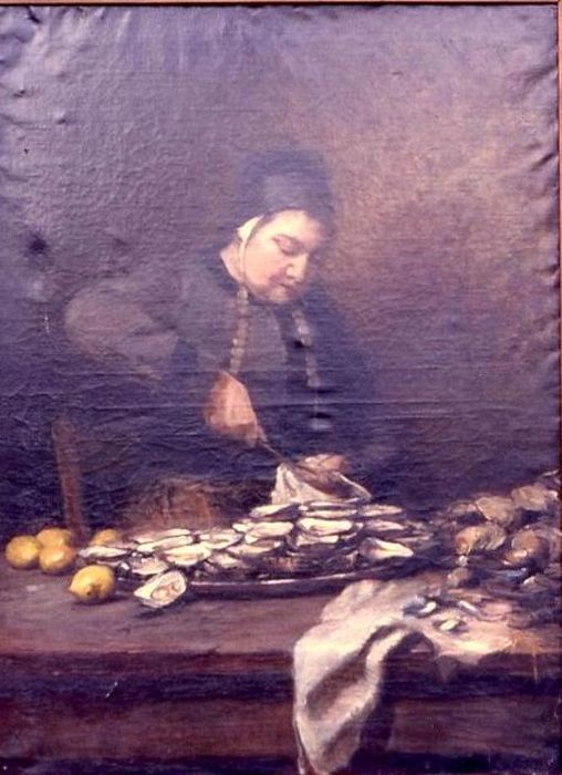 tableau : L'Ecaillère - © Ministère de la Culture (France), Conservation des antiquités et des objets d’art du Morbihan – Tous droits réservés