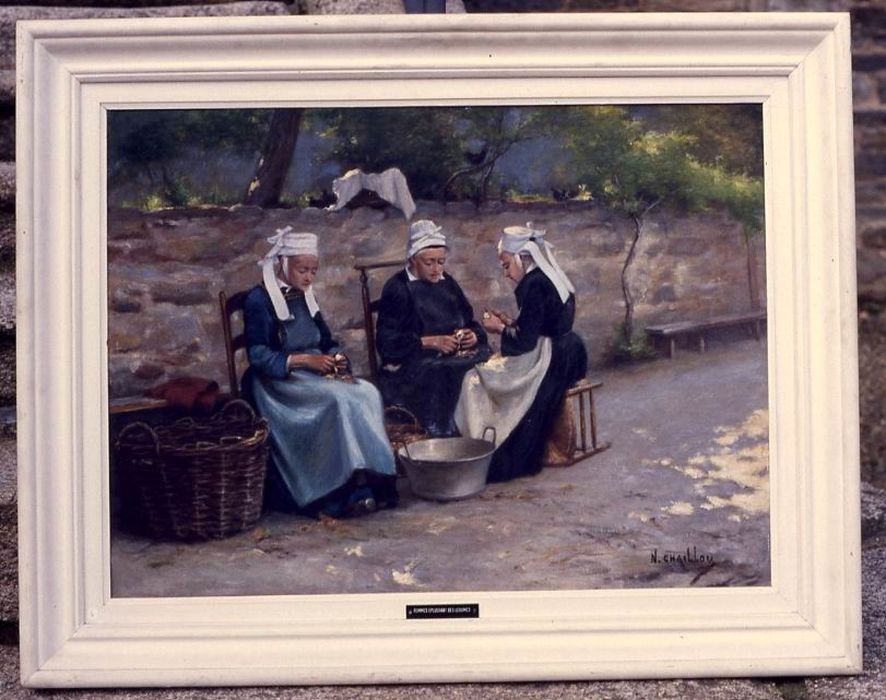 tableau : Femmes épluchant des légumes - © Ministère de la Culture (France), Conservation des antiquités et des objets d’art du Morbihan – Tous droits réservés