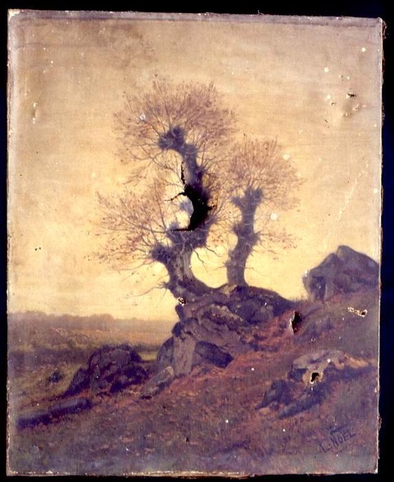 tableau : Paysage avec arbres dénudés - © Ministère de la Culture (France), Conservation des antiquités et des objets d’art du Morbihan – Tous droits réservés