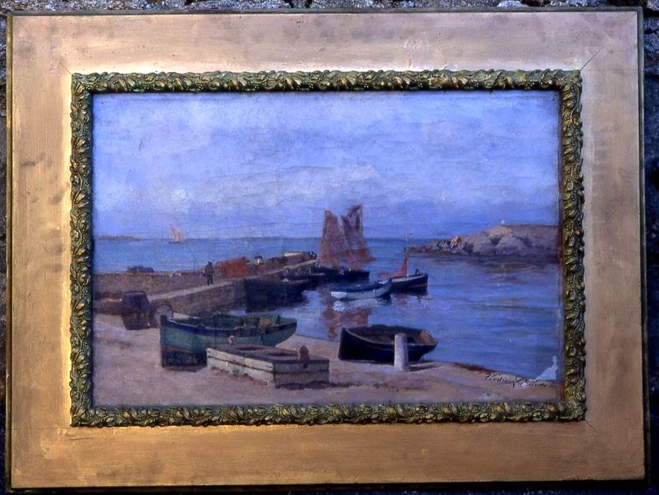 tableau et son cadre : Le Port de pêche de Portivy