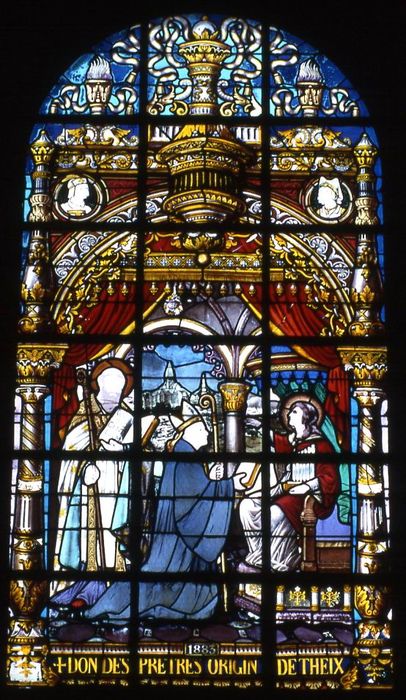 verrière : Vie de sainte Cécile - © Ministère de la Culture (France), Conservation des antiquités et des objets d’art du Morbihan – Tous droits réservés