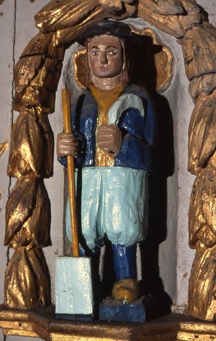 statue (statuette) :  Saint Fiacre (?) - © Ministère de la Culture (France), Conservation des antiquités et des objets d’art du Morbihan – Tous droits réservés
