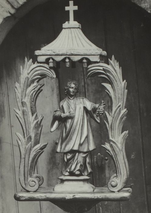 élément de bâton de procession avec statue (statuette) : Saint Vincent