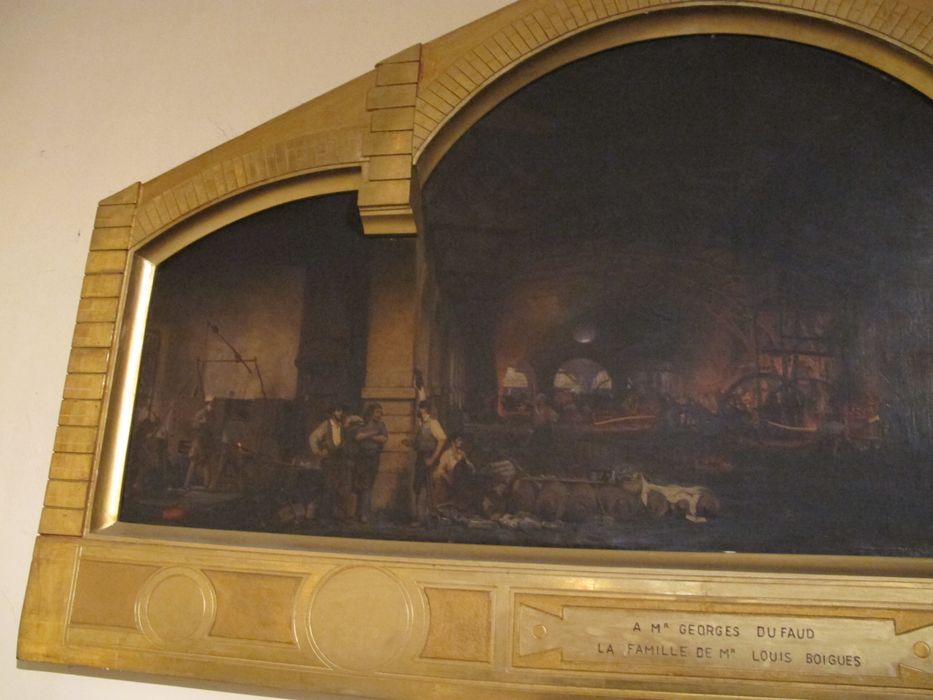 tableau : la Grande forge de Fourchambault, vue partielle