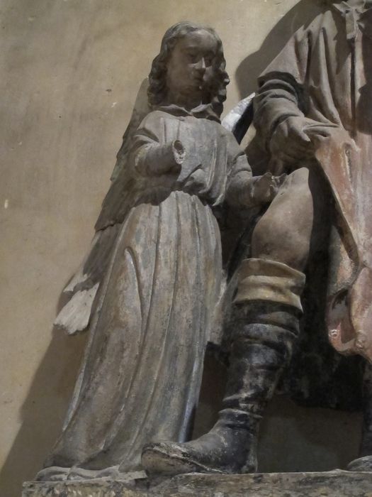 statue : saint Roch, vue partielle