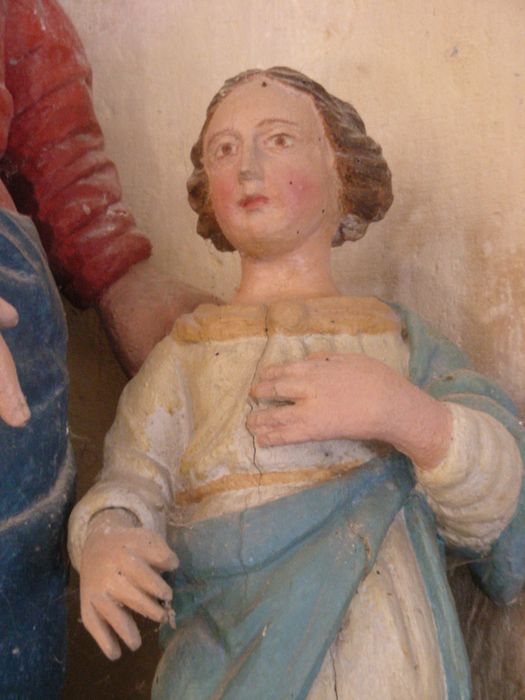 groupe sculpté : Sainte Anne et la Vierge, vue partielle