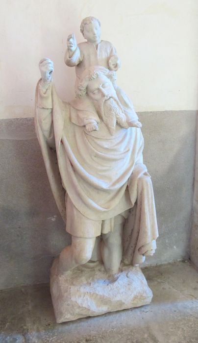 groupe sculpté : saint Christophe et l’Enfant