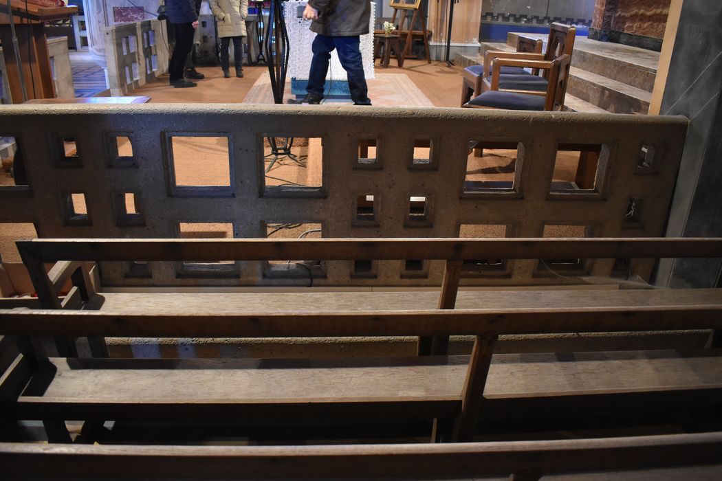 clôture de choeur (banc de communion), vue partielle