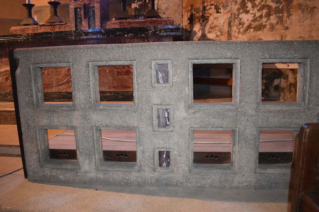 clôture d'autel (banc de communion), vue partielle