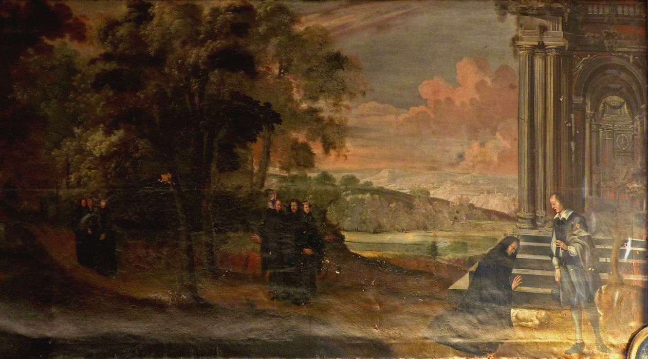 tableau : Saint Benoît ressuscitant le fils d'un jardinier - © Ministère de la Culture (France), Conservation des antiquités et des objets d’art du Nord – Tous droits réservés