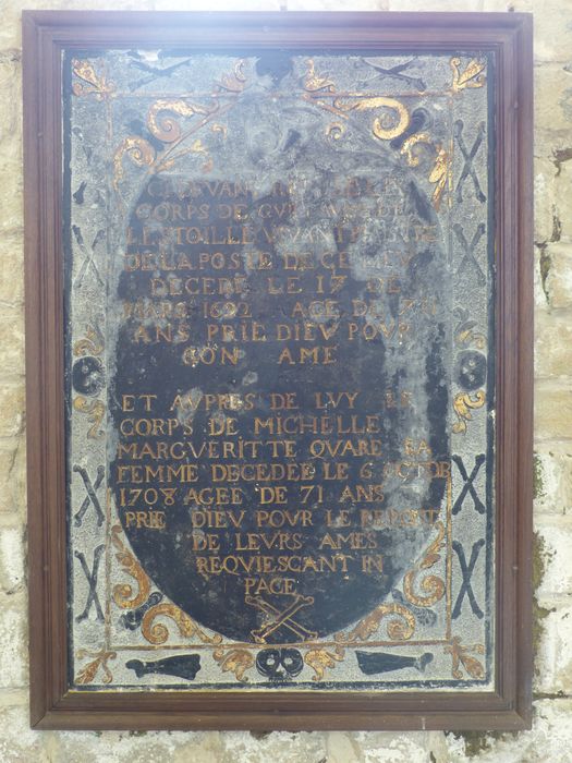 plaque funéraire de Guillaume de Lestoille et son épouse Michelle Marguerite Quarré - © Ministère de la Culture (France), Conservation des antiquités et des objets d’art du Nord – Tous droits réservés 