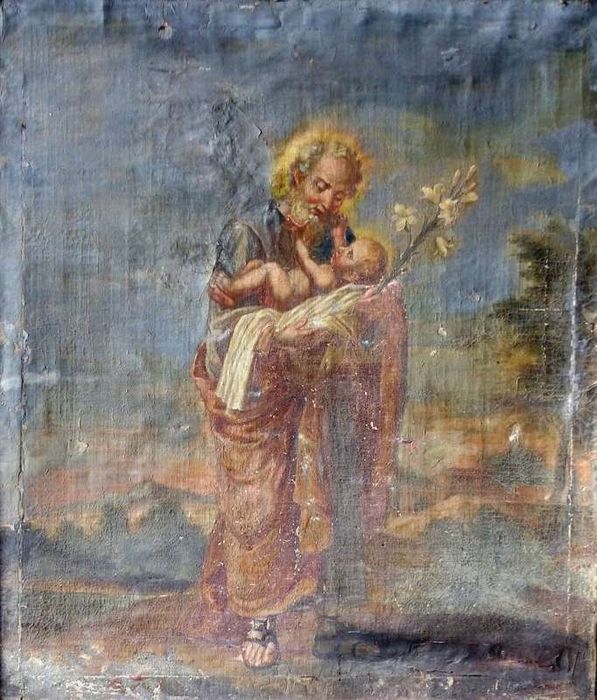 tableau : Saint Joseph et l'Enfant Jésus - © Ministère de la Culture (France), Conservation des antiquités et des objets d’art du Nord – Tous droits réservés 