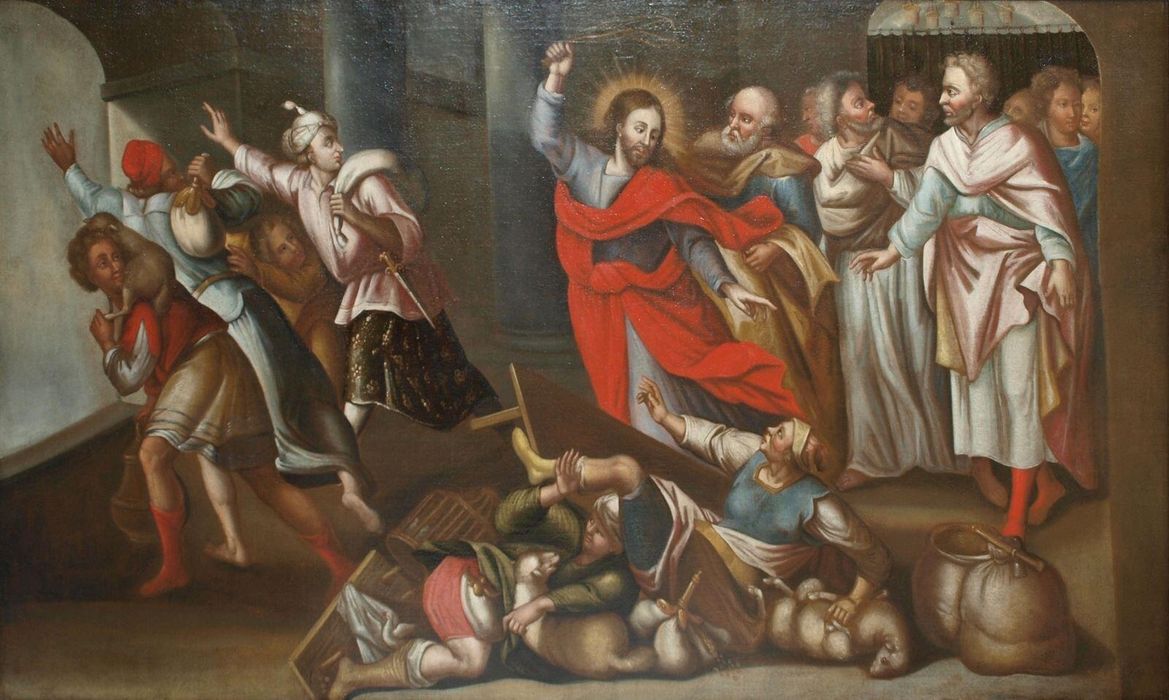 tableau : Jésus chassant les marchands du Temple - © Ministère de la Culture (France), Conservation des antiquités et des objets d’art du Nord – Tous droits réservés 
