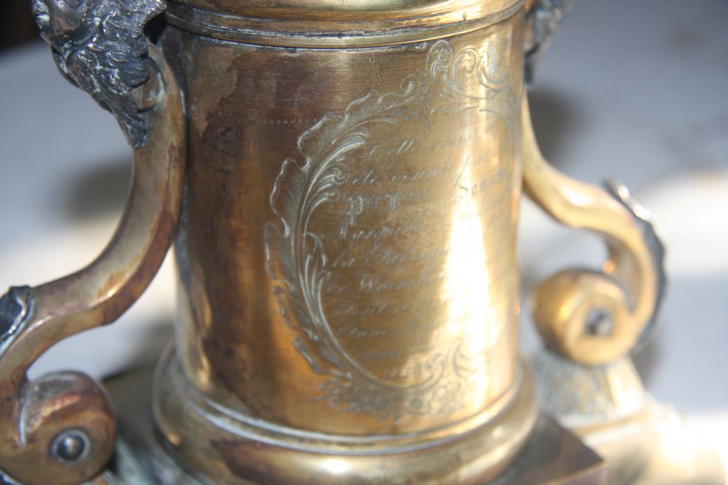 croix d'autel : Christ en croix, détail de l’inscription