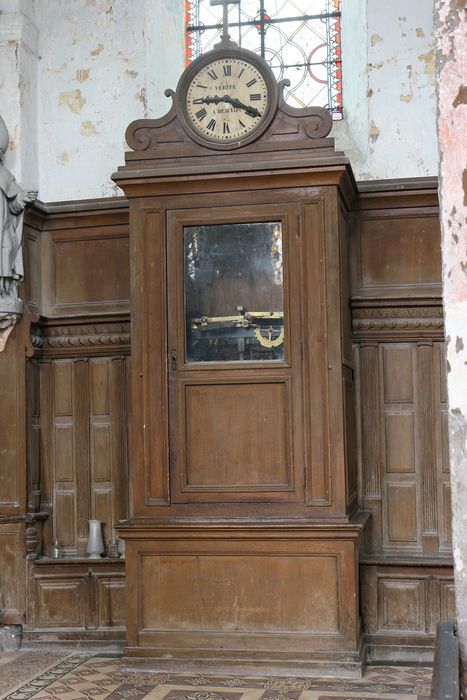 horloge avec son meuble (cabinet) et son système de tringlerie