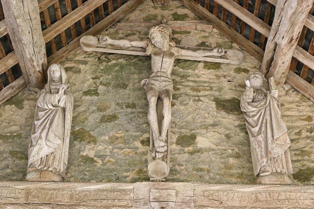 poutre de gloire : Christ, Vierge et saint Jean