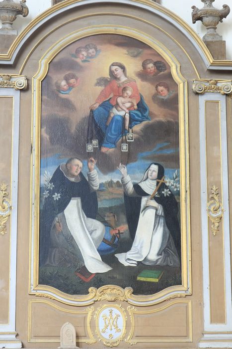 tableau : Remise du scapulaire à saint Dominique et sainte Catherine de Sienne