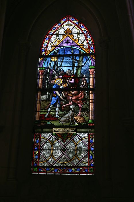 verrière (baie 1) : Fondation d'un monastère par saint Ouen