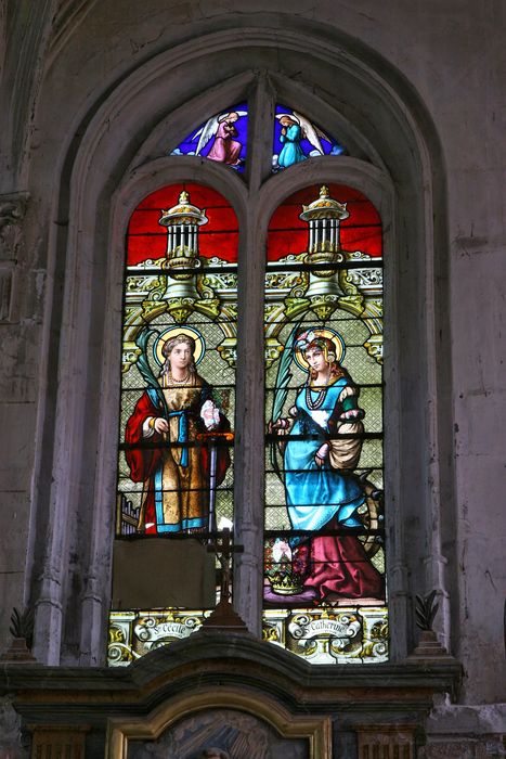 Verrière : Sainte Cécile et sainte Catherine