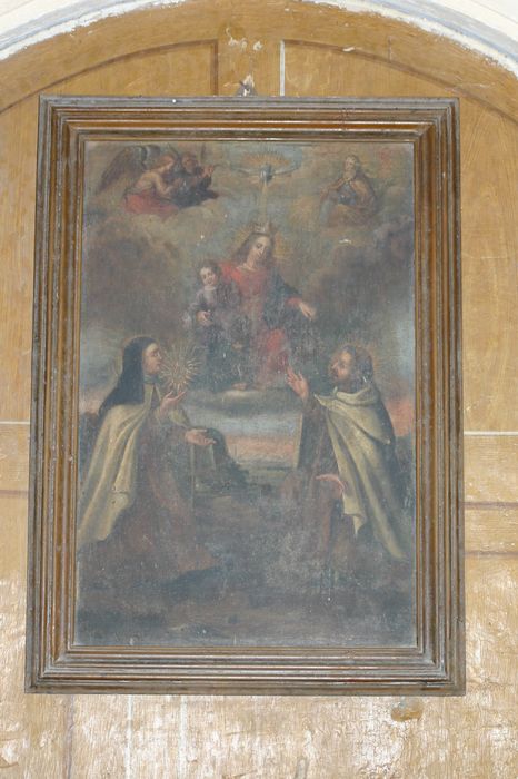 tableau : Remise du Rosaire à saint Simon Stock et sainte Thérèse d'Avila